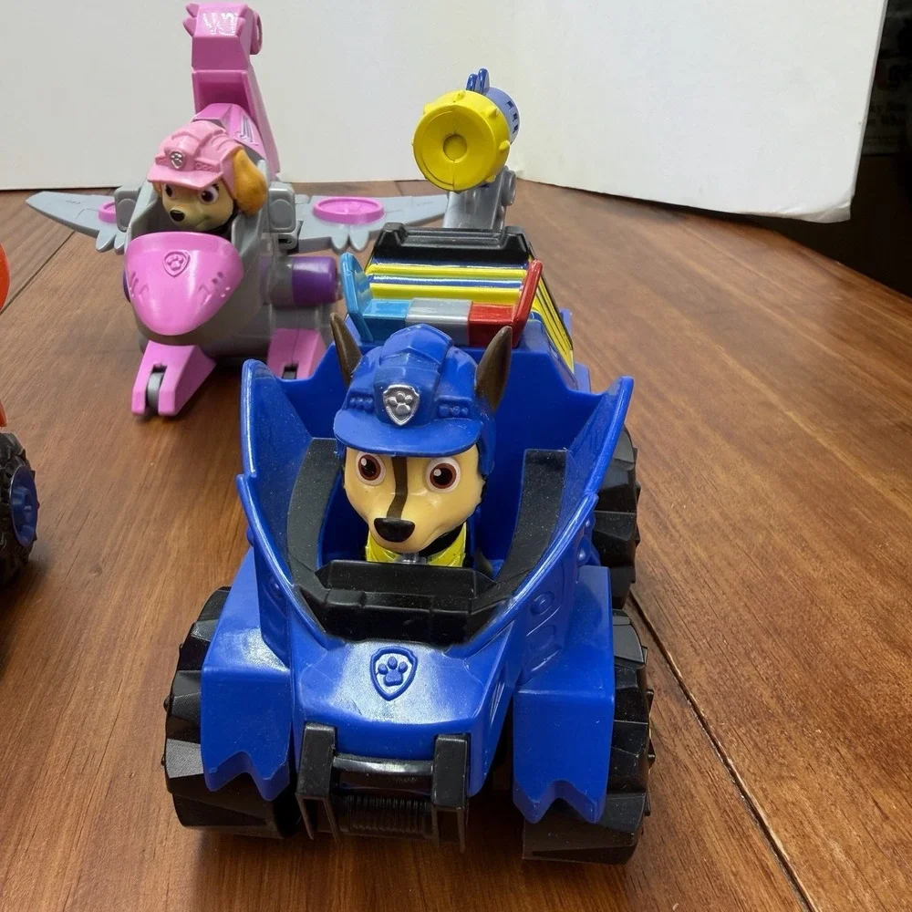 PAW Patrol Dino Rescue Lot Deluxe Vehicles Figures Chase Marshall Skye Rex Zuma